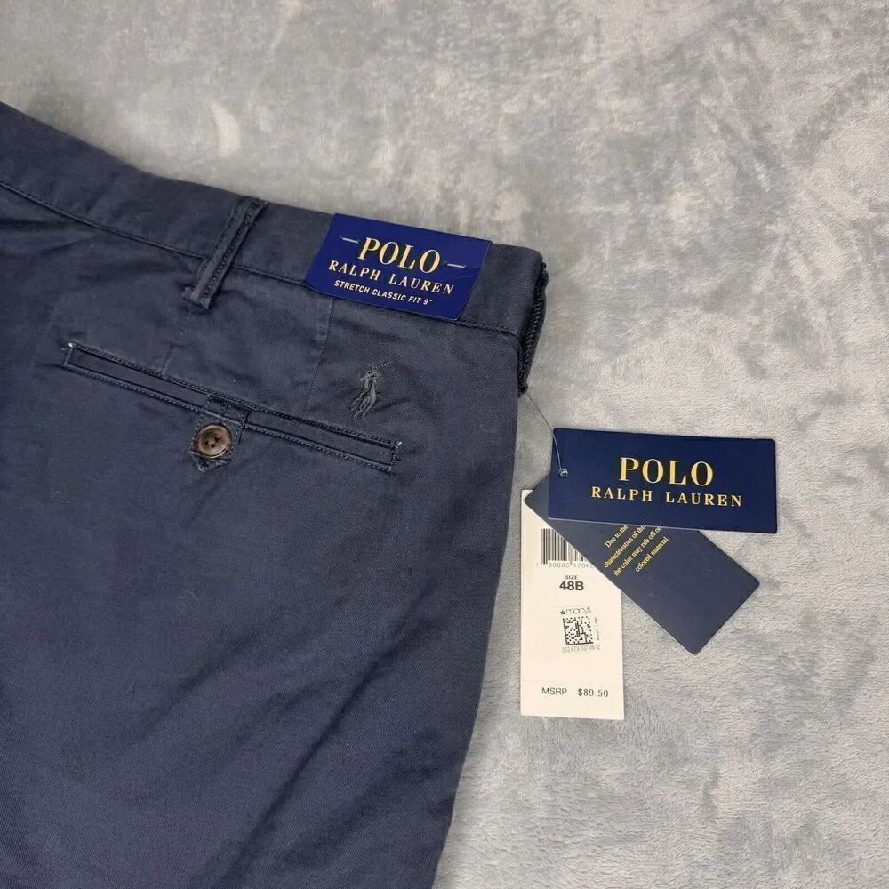 Polo Ralph Lauren Mens 48B Shorts Blue Chino Stretch Cotton Twill Casual Preppy